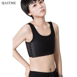 SJASTME Chest Binder Les Lesbian Casual Breathable Buckle Short Chest Breast Binder Tank Vest Tops S-5XL Binders Bra Intimates