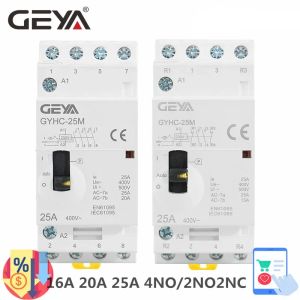 Geya gyhc 4p 25a 4no или 2NO2NC 220V/230V 50/60 Гц DIN RAIL HOMEN HOMEN модульный контактор