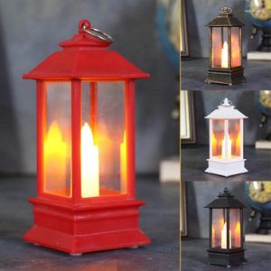 Dekoracja imprezowa Świece Święte Halloween ozdoba Bożego Narodzenia Ornament Home Garding Led Lantern Vintage Castle Zamek bez flwimich lampa wystrój świąteczny