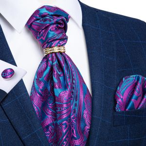 Klassisk lila paisley ascot cravat binder själv brittisk stil gentleman polyester silk hals slips bröllop formell dibangu240409