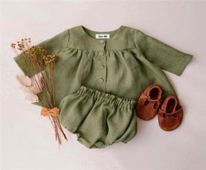 Newborn Baby Girls Set Fashion Linen Summer Autumn Baby Girl Kids Clothes Bodysuit For Kids Outfit Girls Clothing5464104