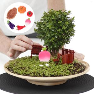 Dekorative Blüten winziges Gemüse Korb Auberginenhaus Obstmodell Miniatur -Schmutz -Harzmodelle Kürbisschmuck