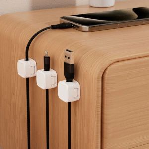 6 Pcs Magnetic Cable Clip Cord Holder Adhesive Wire Organizer for Home Office Under Desk Cable Management