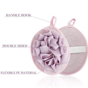 6 pezzi da bagno doccia loofah spugna spugna mesh pouf palla doccia esfoliante body pad palla vasca da doccia con sfera da bagno fiori