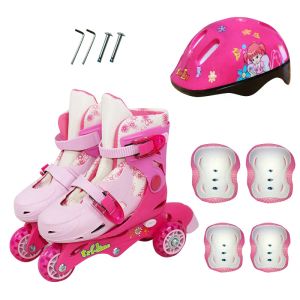 Turnschuhe Kinder 3 Räder Online -Eis Skates Rollschuh Skatingschuhe Mappable Verstellbare waschbare Kinder Roller Skate Roller Schuhe