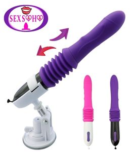 22SS Sex Toy Massager Massager Telescopic Dildor Vibrator Automatico verso il basso Down GSPOT PASSEGGIO DEGLI GIOCHI PERCHI