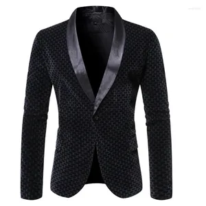 Ternos masculinos Mens Shawl Gollar Terne Blazer Jaqueta 2024 Brand One Button Masculino Comerce de vestido formal de casamento Homme 3xl