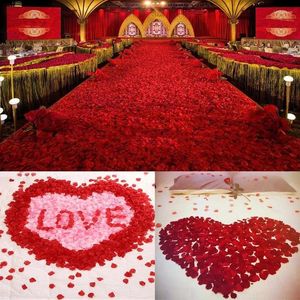 Fiori decorativi 1200ps 5 cm petalo di rosa per decorazione del matrimonio per feste romantico tappeto di passerella di fiori artificiale