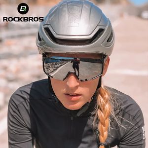 Rockbros cykelglasögon Polariserad pochromisk linscykel glasögon solglasögon UV Sun Protection Sports Road Cycling Goggles240328