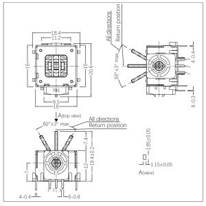 Sensore di bastoncini analogici 3D Potentiometri bastoncini per pollice Coperchio per cab