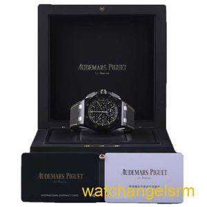 Swiss AP Wrist Watch Royal Oak Offshore Series 26420CE Black Plate Yellow Needle Stripe Engraved Automatic Mechanical Mens Watches Plate 43mm Complete