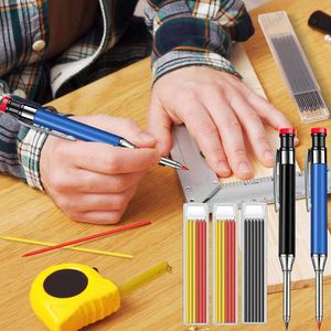 Haile Metal Solid Carpenter Pencil Mechanical Pencil Set Setround Sharter с пополнением приводится на глубокие отверстия Маркировать инструменты