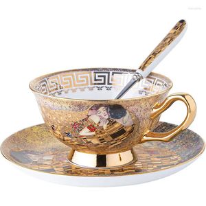 Cups Saucers European Bone Porcelain Coffee Cup And Plate Set High Beauty Ceramic British Afternoon Tea Household Water