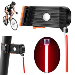 Bike Warning Lights Type C Rechargeable Bicycle Tail Light Multi Light Modes Flash Indicator Lamp Creative for Night Riding