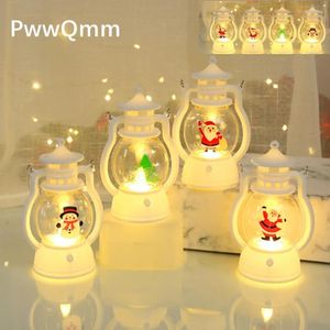 Держатели свечей Hzzkzz Led Рождественские украшения Lantern Light Santa Claus Merry Decorations для дома Рождество Навидад Ноэль год