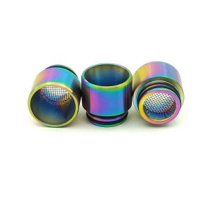 810 Anti-fried Oil SS Drip Tip with Filter Net Rainbow Color Stainless Steel Wide Bore Mouthpeice for 810 Thread Tank LL