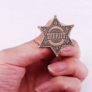 Zastępca szeryfa Officer Western Star Lapel Pin Broche do gry w zakresie bezpieczeństwa publicznego Vintage Cowboy Accessories