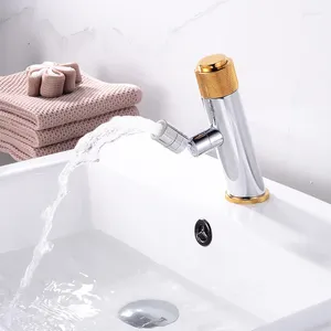 Bathroom Sink Faucets Black Chrome Gold Brass Basin Faucet Dual Mode Water Outlet 720 Rotation Desk Mount Cold Mixer Kitchen Accessories