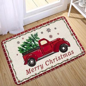 Bath Mats Christmas Themed Carpet Snowman Santa Red Truck Jungle Bathroom Floor Bedroom Doormat Kitchen Gift