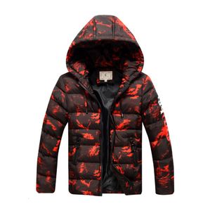 Big Boys Winter Coats Children Down Jackets для камуфляжной печать детская куртка сгущать теплые парки с капюшоном из -за одежды 4007913