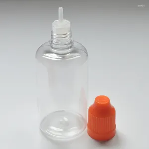 Storage Bottles 50pcs Clear Empty PET Hard Bottle 50ml Plastic Dropper With Childproof Cap 50cc E Liquid Needle Vial