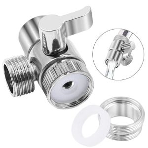 3 Way Sink Splitter Diverter Valve Leak-Proof Faucet Connector Splitter Plastic Faucets Water Separator for Shower Bathroom