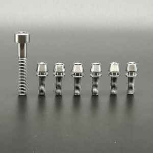 Titanyum / TI Cıvatalar Kök Kulaklıklı Kulaklık - 7 PCS (6pcs M5 x 16mm 1pc M6 x 35mm) Altın Gökkuşağı Siyahı