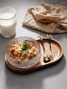 Skålar iskristall fågel bo skål set japansk glas bordsartiklar transparent dessert frukt sallad sockervattenpulver