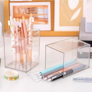 Acrylic Pen Holder Transparent Pen Organizer Clear Pen Container Makeup Brushes Organizer Pencil Storage Box Office Organizer