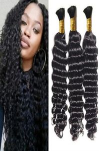 Deep Wave Human Hair Bulk per micro treccia senza trama non trasformata peruviane profonde peruviane 3pcs Deals8091670