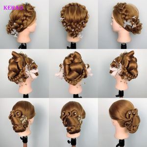 Doll Head For Hairstyles Mannequin Head With 100% Synthetic Long Hair Training Head For Braid Hairdressing With Clamp Wig Stand