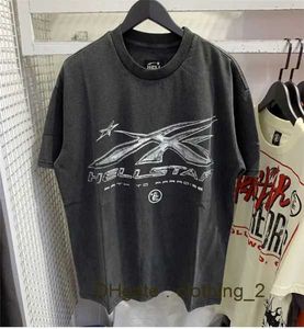 Дизайнерская футболка Hellstar Mens Tshirt высокая уличная одежда Hip Hop Fashion Trub