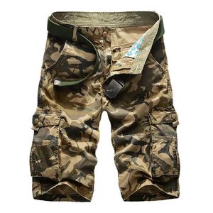 Shorts masculinos sem shorts de carga de camuflagem para homens 2024 Novos shorts casuais masculos