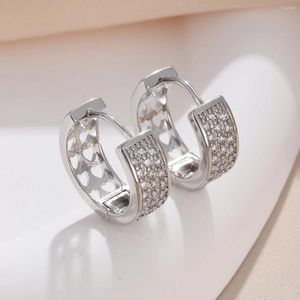 Brincos de argolas de zircão de zircão de moda de moda ampla joias de ponta sofisticada