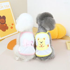 Dog Apparel Pet Cat Summer Fashion Leisure Comfort Happy Bear Sling T-Shirt Vest Small Medium Teddy Bomei Clothes Decoration Accessories