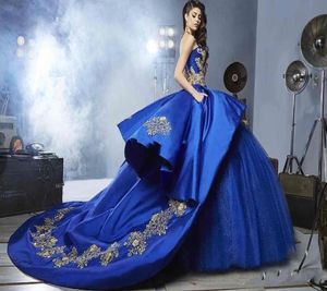 2020 abiti da quinceanera blu reale perle innamorate per perle da ballo abito da pavimento per la lunghezza del pavimento Vestidos de 15 Anos Birthday Party Sweet 16 5980985