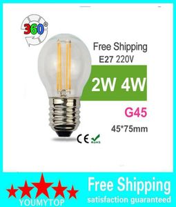 2W 4W E14 E12 E27 Socket G45 LED FILAMENT BULB REPLACEMENT WITH 40W TRADITIONAL LAMP 2700K 6500K Chip LED Bulb Light8206504