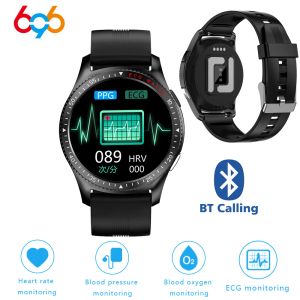 Смотреть ECG PPG SmartWatch 2021 BT Call Phone Watch Ti Chip Band частота сердечного ритма Spo2 Monitor Smart Watch Беспроводная электрода браслет PK N58