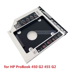 Muhafaza Sata 2. Sabit Sürücü HDD SSD Modülü Optik Körfez Caddy Frame Tepsisi HP Probook için 450 455 G2 Çember Panel Braketi