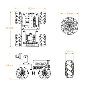 4WD Turbopi Mecanum Tekerlek Motor Robot Araç Ahududu Pi 4B 4GB Kamera Başlangıçları için Açık Kaynak Programlanabilir Robot Araba DIY Kiti