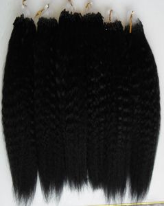 Yaki Human Hair Micro Loop Human Hair Extensions 100g Kinky Straight Corase Yaki 100 Human Extensions Capsule Keratin Bead Hair1325134