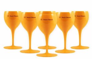 Moet Cups Akrilik Kırılamaz Şampanya Şarap Çamları 6pcs Turuncu Plastik Şampanya Flütleri Akrilikler Partisi Wineglass Moets Chandon 2130291