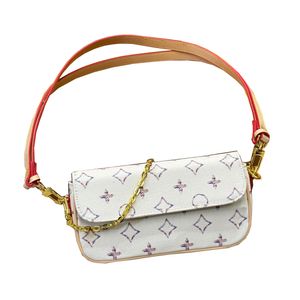 M83499 Frauen Umhängetaschen Luxurys Designer Einsatzsticked bunte Blumen Einkaufstaschen Shouder Handtasche Crossbody Taschen Mobiltelefon Taschen Brieftasche auf Kette Ivy