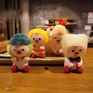 Cute Beaver Crossdressing Chicken Leg Toast West Blue Flower Fried Shrimp Plush Toy Toy Doll Keychain Grab Doll Machine Pendant