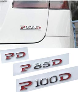 Bilstam Chrome ABS Emblem Badge för Tesla Model 3 X S Roadster P100D Understrund P85D P90D 85 100 LOGO Stickers Car Accessories9065625