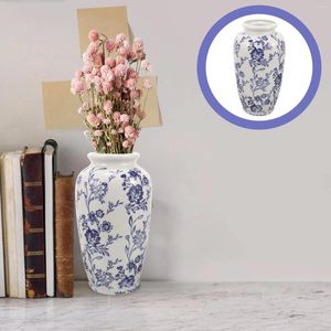 Vasen blau weiße Porzellanvase kleine Blumenkeramik gestaltet Wohnzimmer Home Topf einfach Arrangement Dekor