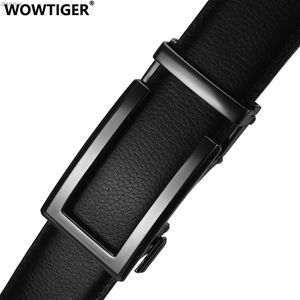 Belts WOWTIGER 3.5cm Cow Genuine Leather Mens Belt Cowhide Strap For Male Ratchet Automatic Buckle Belts For Men Brand Designer BeltsL240409