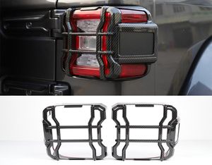 ABS Carbon Fiber Rear Tail Light Lamp Cover Protector Trim For Jeep Wrangler JL 2018 LED light source1757723