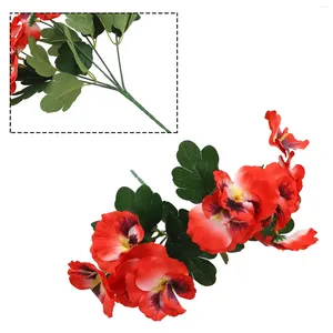 Fiori decorativi per la casa mazzo mazzo bouquet pansy ornamenti di fiori finti 26 cm artigianato artificiale artigianale rosso/arancione/rosa viola rosa