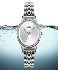 Wristwatches SKMEI Women Watches Casual Dress Girls Quartz Wrist Rhinestones Waterproof Rose Gold Silver Ladies Watch1563333